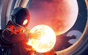 Space Astronaut With Sun In Hands