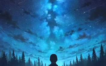 iOS iPhone  Android HD Anime Girl Sky Stars Falling Water