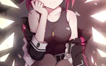 Anime exusiai arknights smiling iphone wallpaper hd