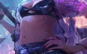 Live Cyberpunk Girl Biker Wallpaper for Phone