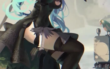 iPhone and Android Hatsune Miku Nier Automata Live Phone Wallpaper