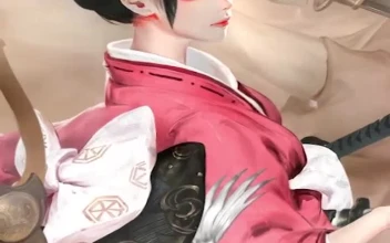 Crane Kimono Samurai Girl For iPhone Wallpaper