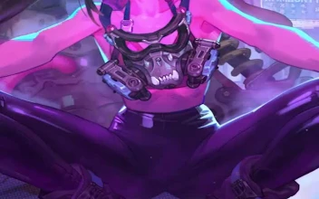 Cyberpunk Girl Biker For iPhone Wallpaper