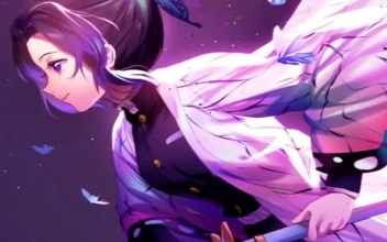 Shinobu Butterflies Run Demon Slayer Wallpaper of Anime