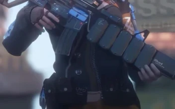 iPhone and Android Anime Girl Walking On The Street With A Gun Live