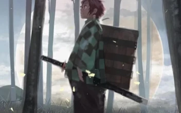 Cool tanjiro kamado in forest kimetsu no yaiba iphone wallpaper aesthetic