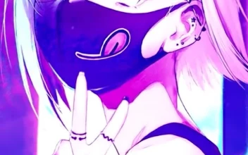 Android  iOS iphone Mobile Stay Positive Cute Anime Girl Neon Free