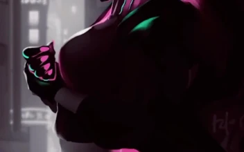 Cool Masked Girl Neon Phone
