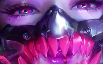 Android  iOS iphone Mobile Cyber Neon Mask Girl