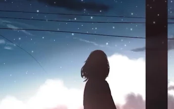 iPhone  Android Girl Clouds City And Falling Stars Phone