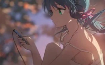 iPhone And Android Anime Girl Listening To Music Relaxing Nature Phone