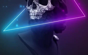 iPhone  Android Skull Neon Minimalism Phone