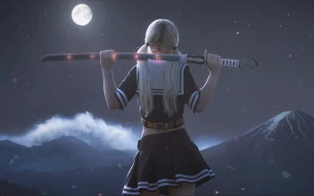 Samurai Sword School Girl