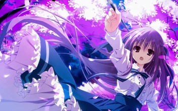 Cherry Blossoms Girl Anime 4K
