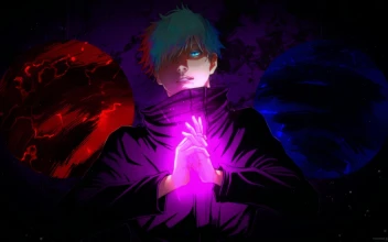 Anime Gojo Satoru Limitless Hollow Purple Cursed Red Jujutsu Kaisen