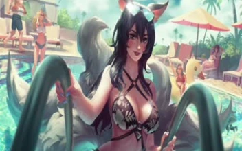 Pool Party Ahri Moving Wallpaper