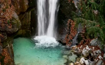 HD Mountain Turquoise Waterfall Video Wallpaper