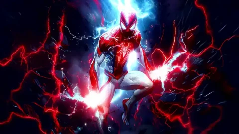 Spider Man Red And Blue Lightning Live Wallpaper - Free Live Wallpaper
