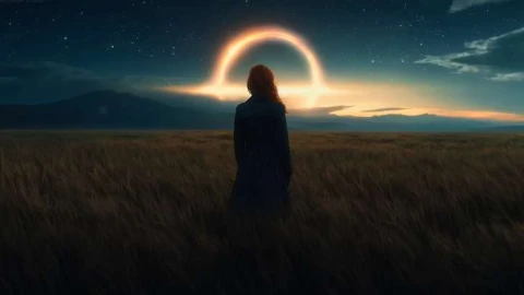 Girl Watching the Sky Hole Live Wallpaper - Free Live Wallpaper