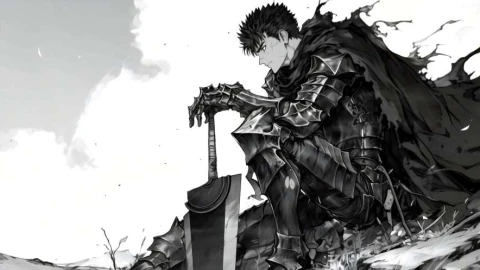 Berserk - Guts Black Swordsman Monochrome 4K Live Wallpaper - Free Live Wallpaper