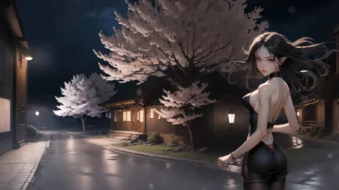 Demon Girl in Rain 4K Video Wallpaper - Free Live Wallpaper