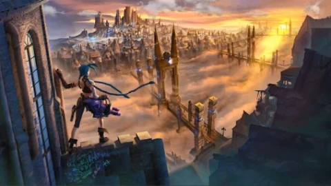 Arcane Jinx Over Piltover Video Wallpaper - Free Live Wallpaper