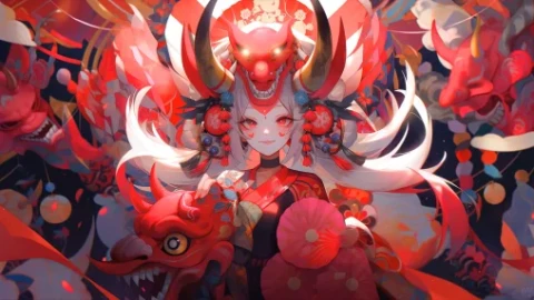 Red Oni Girl Live Wallpaper - Free Live Wallpaper
