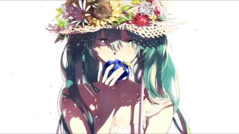 Anime Hatsune Miku with Apple Live Wallpaper - Free Live Wallpaper