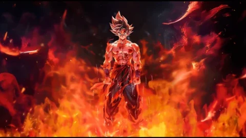 Goku in Fire Live Wallpaper - Free Live Wallpaper