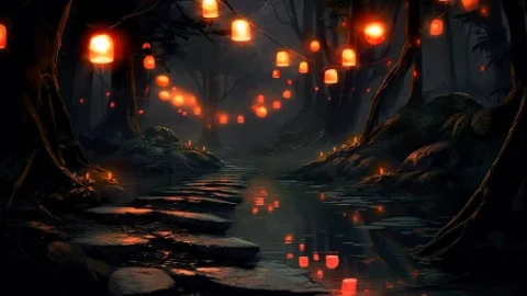 Lantern Forest Live Wallpaper - Free Live Wallpaper