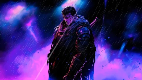 Berserk Guts in Rain Live Wallpaper - Free Live Wallpaper