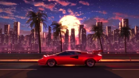 Synthwave Drive by Visualdon Live Wallpaper - Free Live Wallpaper