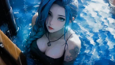 Jinx: Rainy Pool Day Live Wallpaper - Free Live Wallpaper