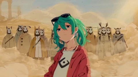 Hatsune Miku in Sand Planet Live Wallpaper - Free Live Wallpaper