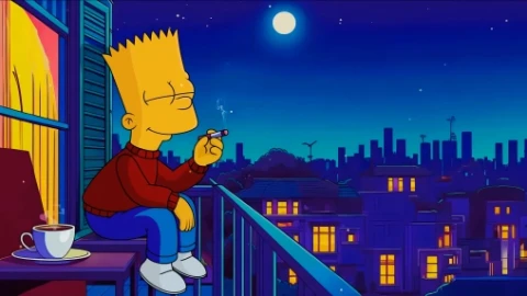 Lofi Bart Smoke Live Wallpaper - Free Live Wallpaper