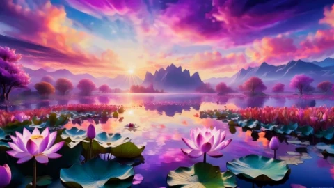 Lotus Lake Dreamscape Live Wallpaper - Free Live Wallpaper