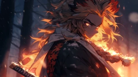 Kyojuro Rengoku in Winter Live Wallpaper - Free Live Wallpaper