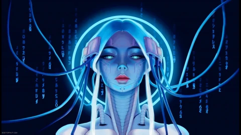 Blue Cyber Girl Live Wallpaper - Free Live Wallpaper