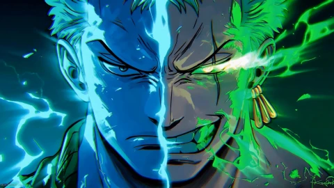 Roronoa Zoro Split Face Live Wallpaper - Free Live Wallpaper