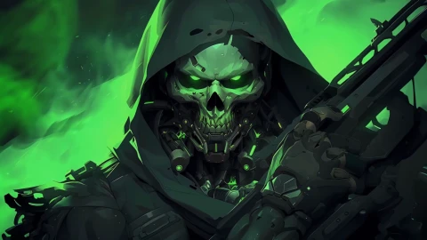 Green Skull Soldier Live Wallpaper - Free Live Wallpaper