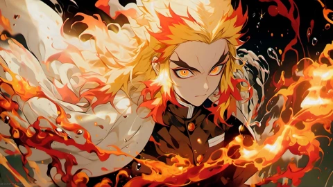 Kyojuro Rengoku Flames Live Wallpaper - Free Live Wallpaper