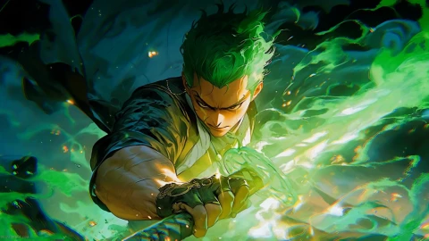 One Piece: Roronoa Zoro Green Mist Live Wallpaper - Free Live Wallpaper