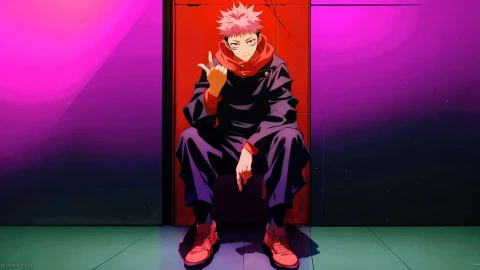 Jujutsu Kaisen: Yuji Itadori RGB Live Wallpaper - Free Live Wallpaper