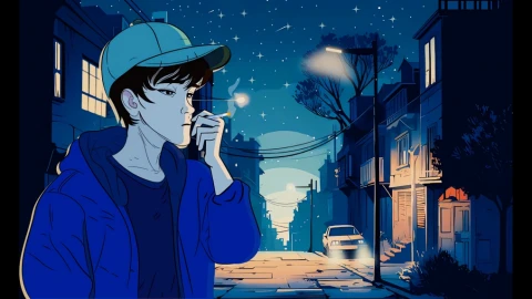 Night Cigarette Snap Lofi Live Wallpaper - Free Live Wallpaper