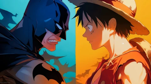Luffy and Batman Faceoff Live Wallpaper - Free Live Wallpaper