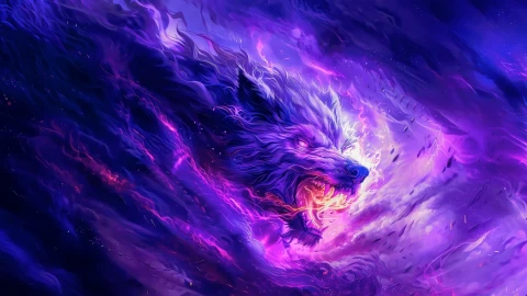 Purple Wolf Live Wallpaper - Free Live Wallpaper