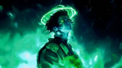 Tanjiro Green Circle Live Wallpaper - Free Live Wallpaper