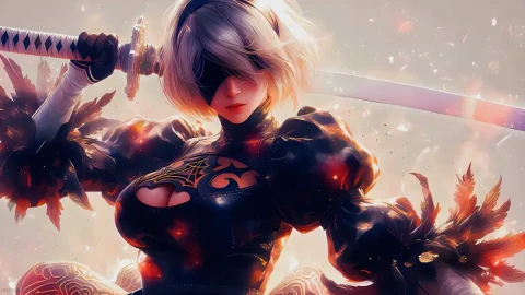 Nier Automata 2B With Sword Live Wallpaper - Free Live Wallpaper