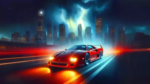 Ferrari F40 Rainy Live Wallpaper - Free Live Wallpaper