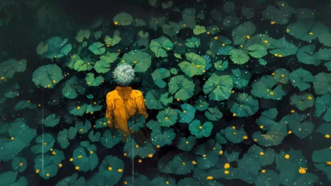 Rainy Lily Pads - Yellow Raincoat Live Wallpaper - Free Live Wallpaper